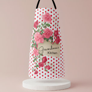 Personalisierte Küche von Oma mit floralen Motiven Schürze