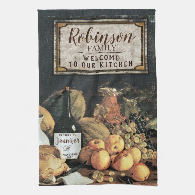 Personalisierte Kücheneinrichtung Geschirrtuch (Vertikal)