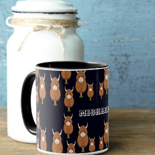 Personalisierte Kuh mit Hörnern Tasse