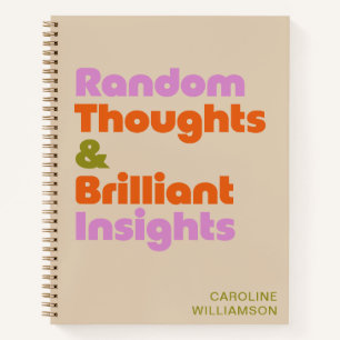 Personalisierte kühne kreative Gedanken Funny Quot Notizbuch