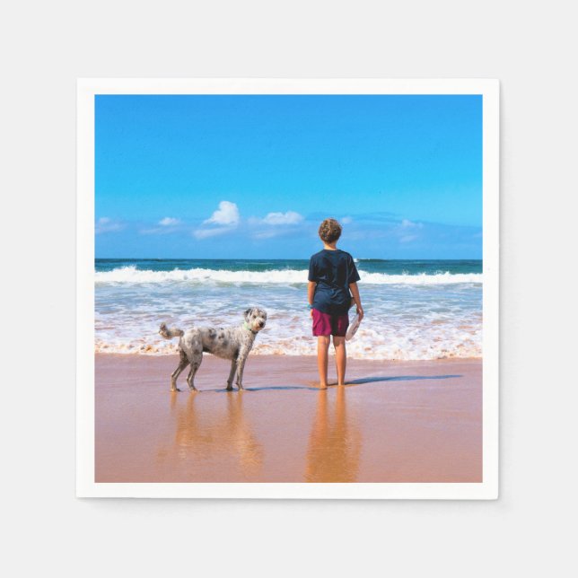 Personalisierte Kundenbindung Ihr Foto Napkins Serviette (Vorderseite)