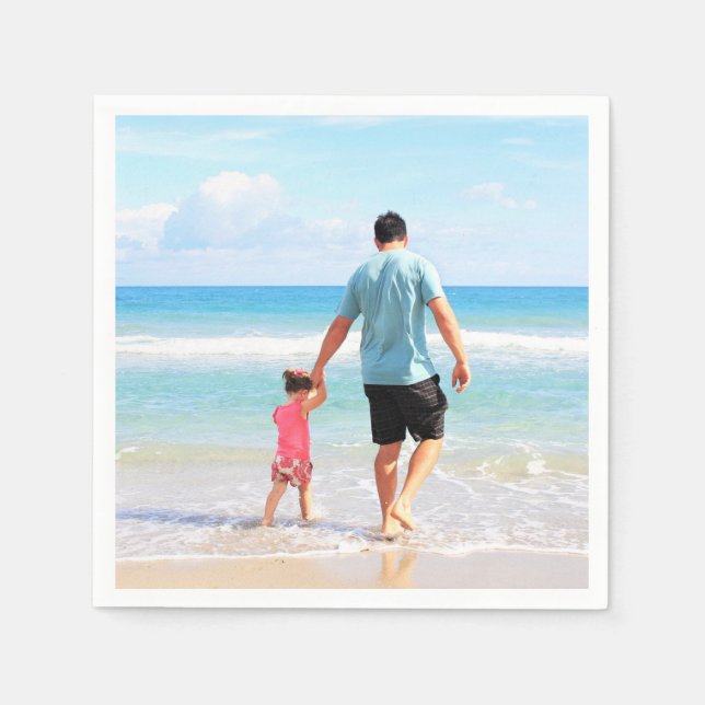 Personalisierte Kundenbindung Ihr Foto Napkins Serviette (Vorderseite)