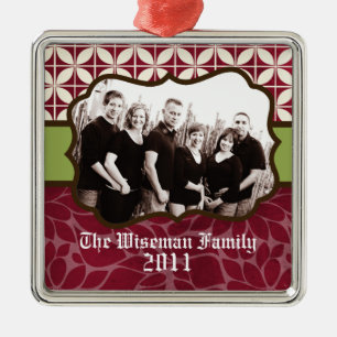 Personalisierte kundenspezifische Weihnachten-FOTO Ornament Aus Metall