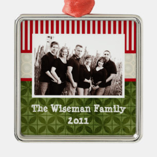 Personalisierte kundenspezifische Weihnachten-FOTO Ornament Aus Metall