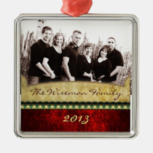 Personalisierte kundenspezifische Weihnachten-FOTO Ornament Aus Metall