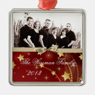 Personalisierte kundenspezifische Weihnachten-FOTO Silbernes Ornament