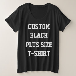 Personalisierte, kundenspezifische Women BLACK PLU Große Größe T-Shirt