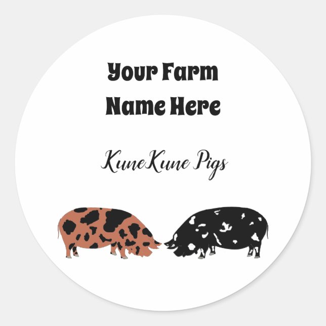 Personalisierte KuneKune-Pig-Aufkleber Runder Aufkleber (Vorderseite)