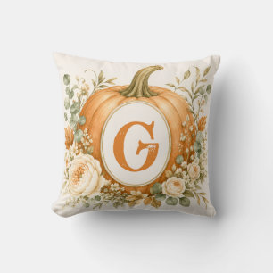 Personalisierte Kürbis-Monogramm-Hochzeit Kissen