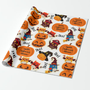 Personalisierte Kürbise Halloween Geschenkpapier