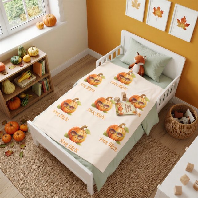 Personalisierte Kürbisfeld-Toddler-Fleece-Decke Fleecedecke (Von Creator hochgeladen)