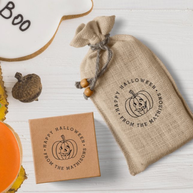 Personalisierte Kürbislaterne Happy Halloween Permastempel (Von Creator hochgeladen)