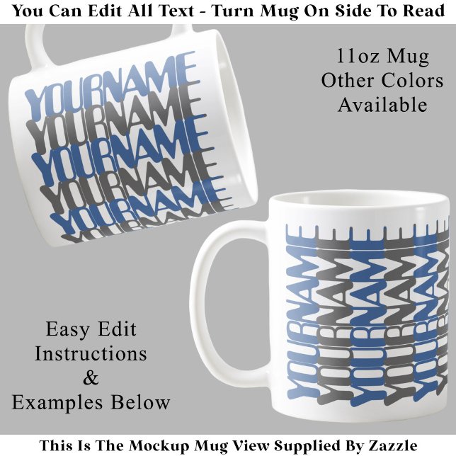 Personalisierte Kurze Benutzerdefinierte Name Blau Kaffeetasse (Von Creator hochgeladen)