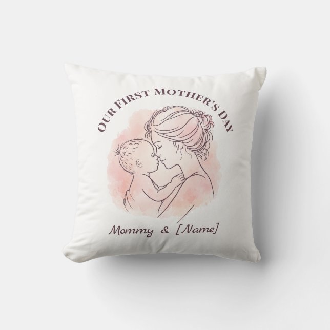 Personalisierte Kuscheldecke für den ersten Mutter Kissen (Vorderseite)