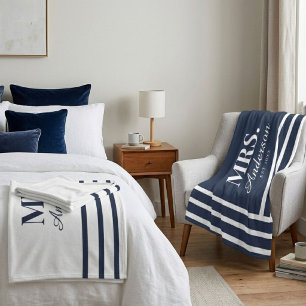Personalisierte Kuscheldecke für Paare Herr & Frau Fleecedecke