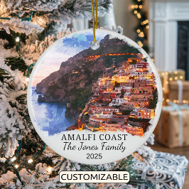 Personalisierte Küste von Amalfi, Italien Keramik Ornament