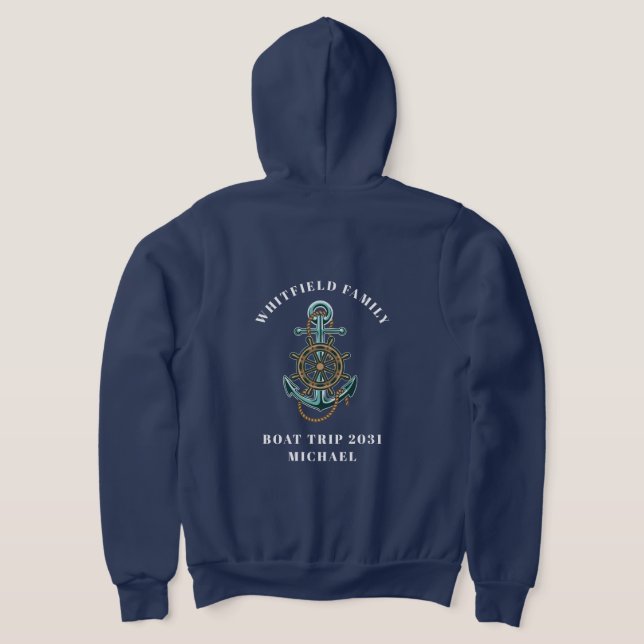 Personalisierte Küstenfahrt nach Anchor Hoodie (AblageHinten)