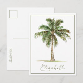 Personalisierte Küstenpalme Postkarte