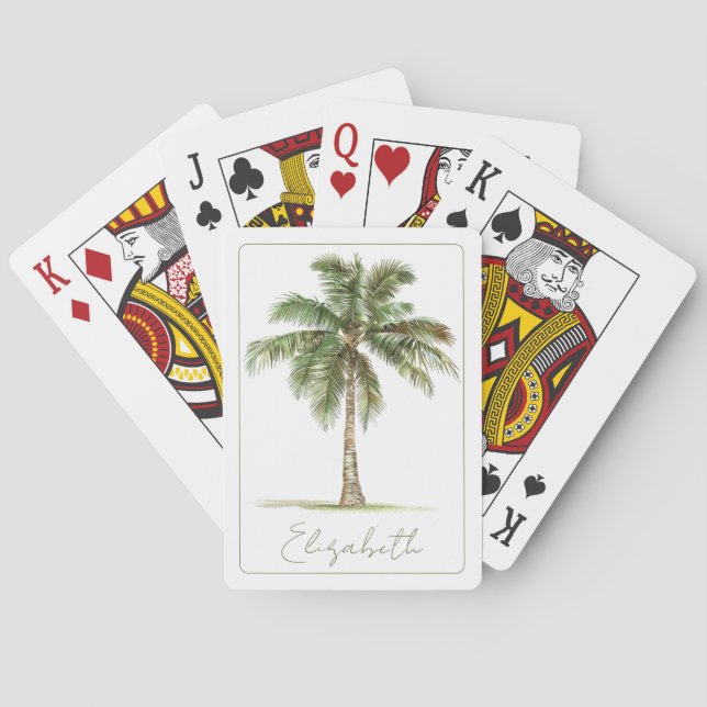 Personalisierte Küstenpalme Spielkarten (Rückseite)