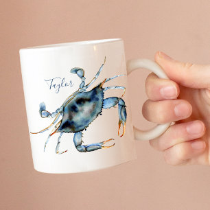Personalisierte Küstenwatercolor Kaffeetasse