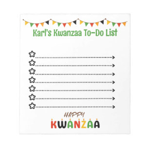 Personalisierte Kwanzaa To-Do-Liste Notizblock