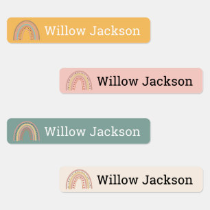 Personalisierte Labels für Boho Rainbow School Etiketten