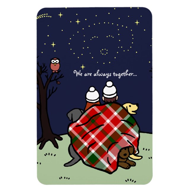 Personalisierte Labrador-Familie und Sky Magnet (Vertikal)