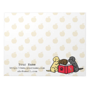 Personalisierte Labradorpuppen lesen Notepad Notizblock