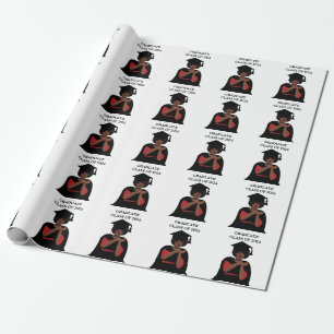 Personalisierte lächelnde Frau Absolventin Geschenkpapier