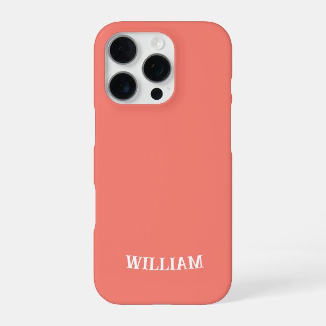 Personalisierte Lachs-iPhone-Hülle mit individuell iPhone Hülle (Rückseite)