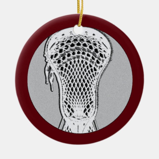 Personalisierte Lacrosse Collectible Keramik Ornament (Vorne)