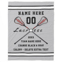 Personalisierte Lacrosse-Decke Ihr TEXT und FARBEN