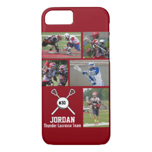 Personalisierte Lacrosse Foto Collage Name Number Case-Mate iPhone Hülle