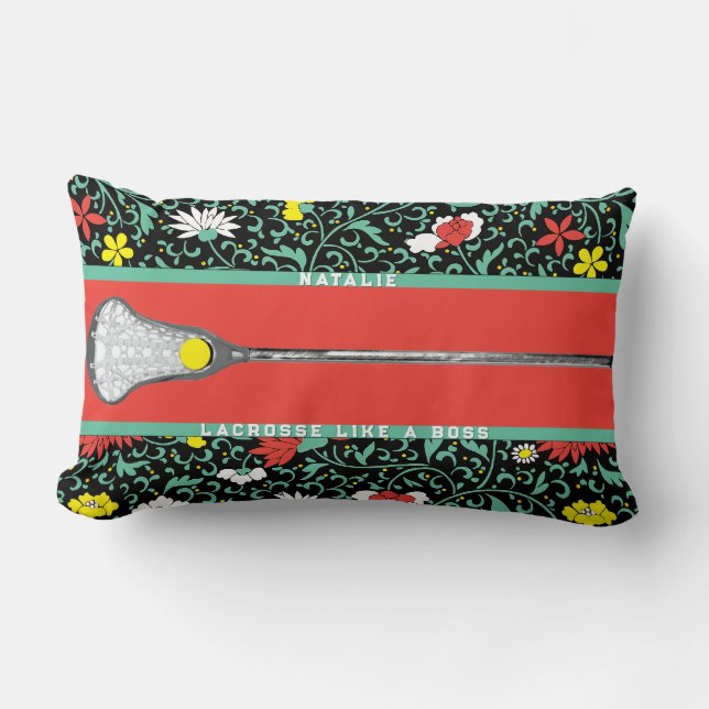 Personalisierte Lacrosse Geschenke Lumbar Kissen (Vorderseite)
