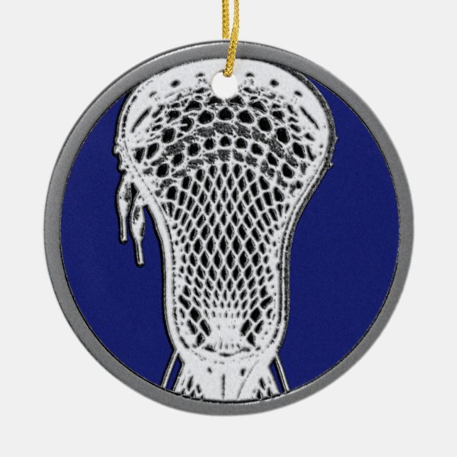 Personalisierte Lacrosse Keepake Keramik Ornament (Vorne)