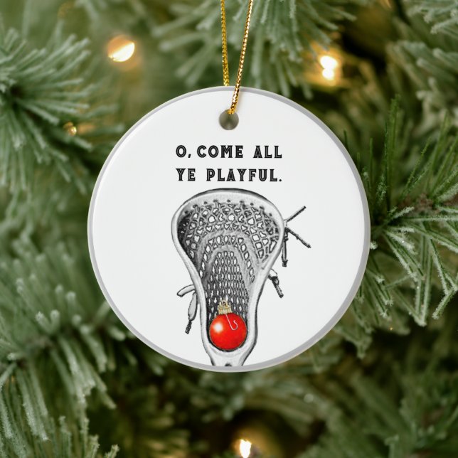 Personalisierte Lacrosse Keepake Keramik Ornament (Baum)