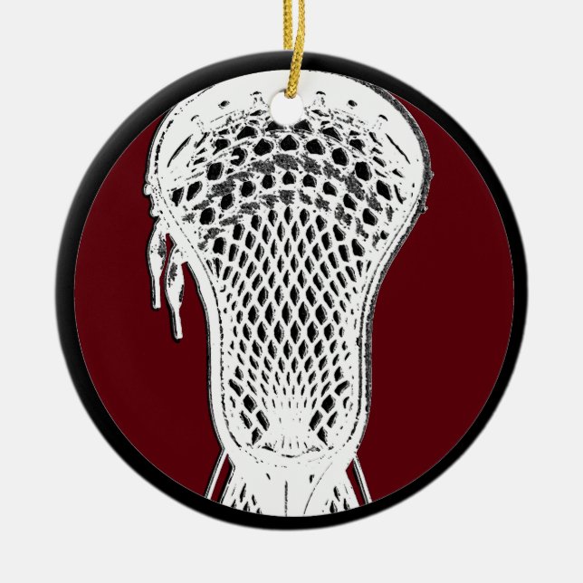 Personalisierte Lacrosse Keepake Keramik Ornament (Vorne)