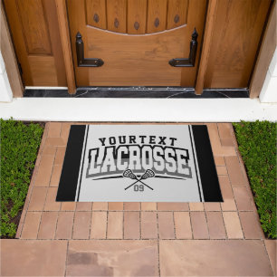 Personalisierte Lacrosse Player ADD-Teamnummer Fußmatte