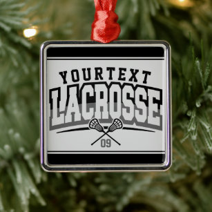 Personalisierte Lacrosse Player ADD-Teamnummer Ornament Aus Metall