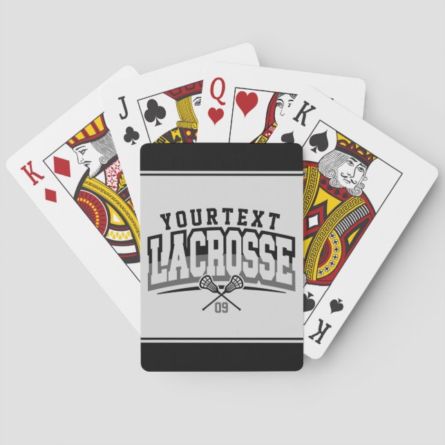 Personalisierte Lacrosse Player ADD-Teamnummer Spielkarten (Rückseite)