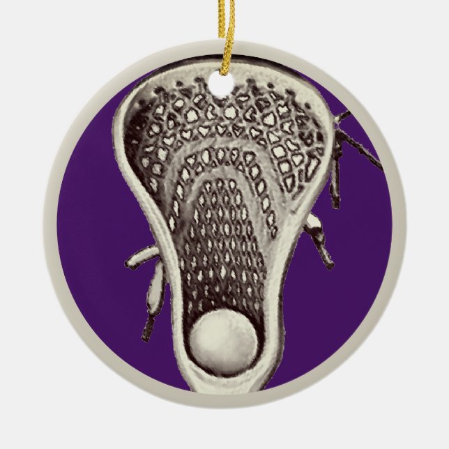 Personalisierte Lacrosse Player-Sammlung Keramik Ornament (Vorne)
