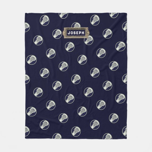 Personalisierte Lacrosse Sports Fleecedecke (Vorderseite)