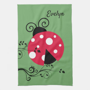 Personalisierte Lady Bug Küchentücher