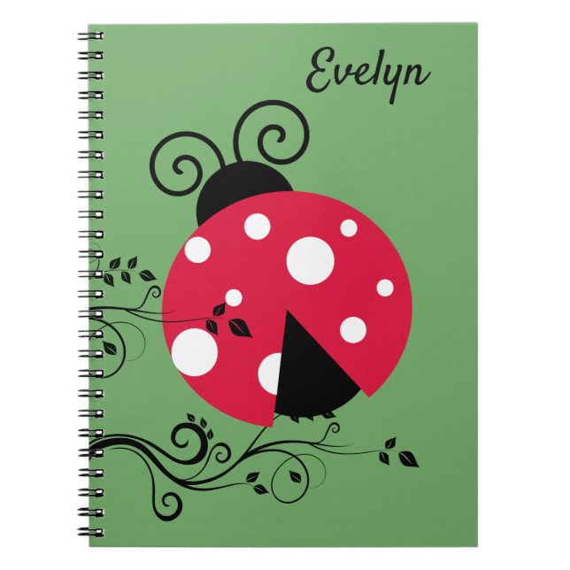 Personalisierte Lady Bug Notebook Ladybug Notizblock (Vorderseite)