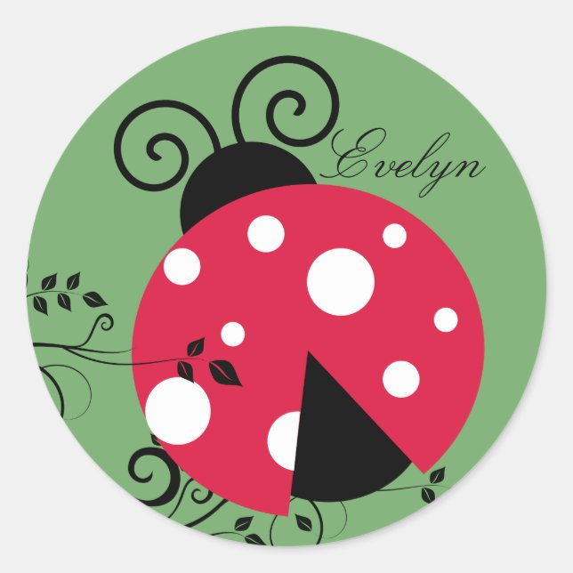 Personalisierte Lady Bug Stickers Siegel Ladybug (Vorderseite)