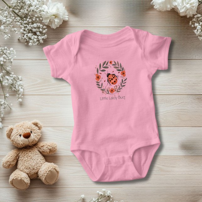 Personalisierte Lady Bug Watercolor Florals Gesche Baby Strampler (Personalized Lady Bug Baby Girl Baby body suit. Baby Shower new baby gift. )