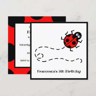 Personalisierte Ladybird-Muster Einladung