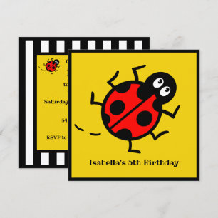 Personalisierte Ladybird-Muster Einladung
