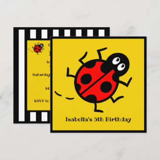 Personalisierte Ladybird-Muster Einladung