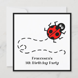 Personalisierte Ladybird-Muster Einladung